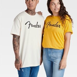 NWT Fender Spaghetti Logo Unisex Olympic White T-Shirt